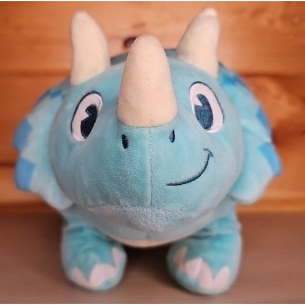 Disney Animal Kingdom Dinosaur Plush Triceratops Blue Dinoland Yellow Stars